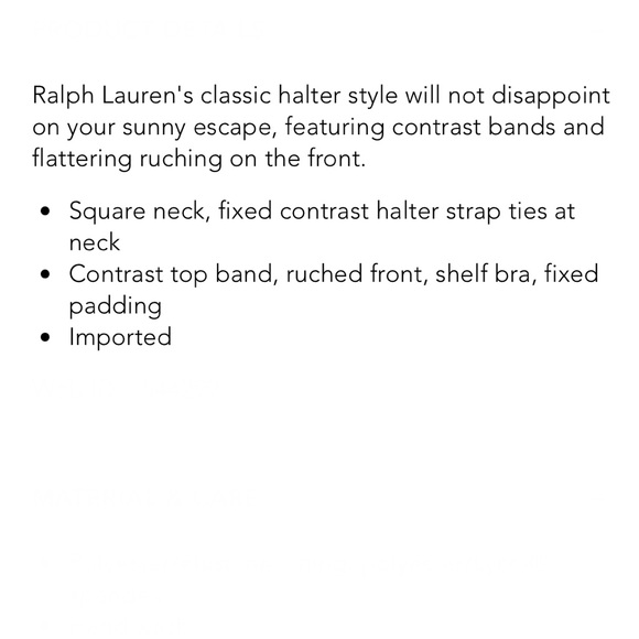 Ralph Lauren Bel Air Bandeau Halter  One piece - Picture 17 of 17